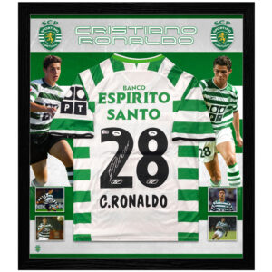 Soccer – Cristiano Ronaldo Signed & Framed Sporting CP Jersey (Beckett)