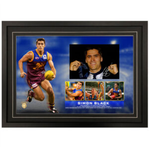 AFL - Brisbane Lions "Simon Black" Signed & Framed 7x10 Photo Display